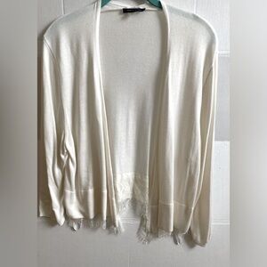 Women’s Cardigan Tommy Hilfger White lightweight Large Touch of Lace